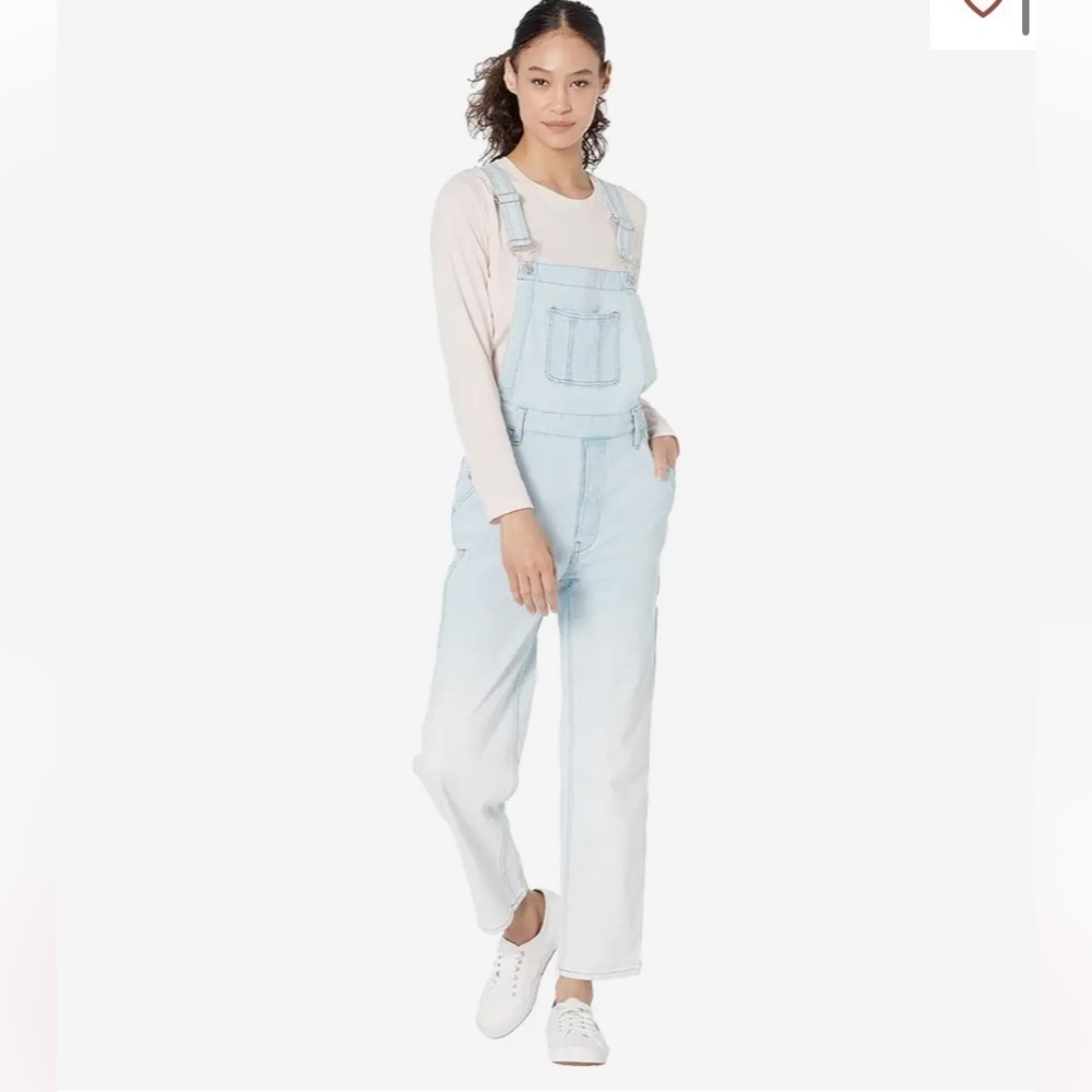 HUDSON WOMEN'S JEAN OVERALLS DENIM In Light Beams Blue sz S